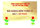 Bài giảng Toán lớp 12 bài 1: Số phức