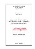 Luận văn Thạc sĩ Kinh tế: Phát triển công nghiệp và tiểu thủ công nghiệp của huyện An Nhơn, tỉnh Bình Định