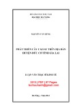 Luận văn Thạc sĩ Kinh tế: Phát triển cây cao su trên địa bàn huyện Đức Cơ tỉnh Gia Lai