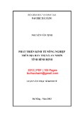 Luận văn Thạc sĩ Kinh tế: Phát triển kinh tế nông nghiệp trên địa bàn Thị xã An nhơn Tỉnh Bình định