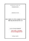 Luận văn Thạc sĩ Kinh tế: Phát triển cây công nghiệp lâu năm trên địa bàn huyện Đức Cơ