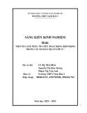 Sáng kiến kinh nghiệm THPT: Một số cách thức tổ chức hoạt động khởi động trong các bài dạy Địa lí 12