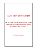 Sáng kiến kinh nghiệm THPT: Một số giải pháp góp phần giáo dục bình đẳng giới của Ban nữ công tại trường THPT Nam Đàn 2