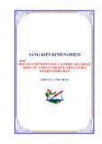 Sáng kiến kinh nghiệm THPT: Một số giải pháp nâng cao hiệu quả hoạt động nữ công ở trường trung học phổ thông Cờ Đỏ, huyện Nghĩa Đàn