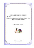 Sáng kiến kinh nghiệm THPT: Sử dụng ca dao, tục ngữ trong dạy học Pháp luật môn GDCD 12