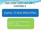 Bài giảng Toán cao cấp 1: Chương 4 - TS. Trịnh Thị Hường