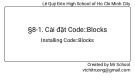 Bài giảng Tin học lớp 11 bài 8: Cài đặt Code::Blocks (Tiết 1)