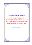 Sáng kiến kinh nghiệm THPT: Sử dụng một số hình thức trải nghiệm sáng tạo trong dạy - học Ngữ văn 11 nhằm nâng cao hứng thú và kết quả học tập của học sinh