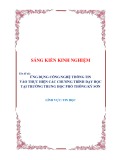 Sáng kiến kinh nghiệm THPT: Ứng dụng công nghệ thông tin vào thực hiện các chương trình dạy học tại trường trung học phổ thông Kỳ Sơn