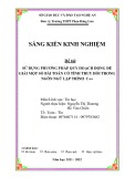 Sáng kiến kinh nghiệm THPT: Sử dụng phương pháp quy hoạch động để giải một số bài toán có tính truy hồi trong ngôn ngữ lập trình C++