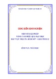 Sáng kiến kinh nghiệm THPT: Một số giải pháp nâng cao hiệu quả dạy học bài Cực trị của hàm số - Giải tích 12