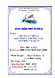 Sáng kiến kinh nghiệm THPT: Một số kỹ thuật giải nhanh các bài toán tích phân hàm ẩn