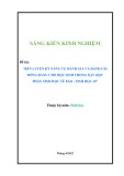 Sáng kiến kinh nghiệm THPT: Rèn luyện kỹ năng tự đánh giá và đánh giá đồng đẳng cho học sinh trong dạy học phần Sinh học tế bào - Sinh học 10