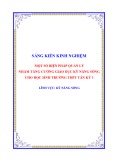 Sáng kiến kinh nghiệm THPT: Một số biện pháp quản lý nhằm tăng cường giáo dục kĩ năng sống cho học sinh trường THPT Tân Kỳ 3