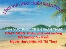 Bài giảng Mầm non: Đề tài - Vì sao nước bẩn