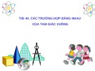 Bài giảng Hình học lớp 7 - Tiết 40: Các trường hợp bằng nhau của tam giác vuông