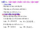 Bài giảng Đại số lớp 6 bài 1: Tập hợp. Phần tử của tập hợp