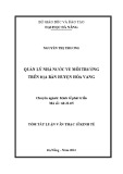 Tóm tắt luận văn Thạc sĩ Kinh tế: Quản lý nhà nước về môi trường tại huyện Hòa Vang - thành phố Đà Nẵng