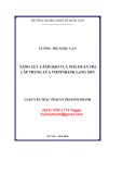 Luận văn Thạc sĩ Quản trị kinh doanh: Năng lực lãnh đạo của nhà quản trị cấp trung của Vietinbank Lạng Sơn