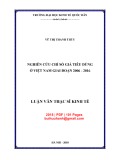 Luận văn Thạc sĩ Kinh tế: Nghiên cứu chỉ số giá tiêu dùng ở Việt Nam giai đoạn 2006-2016