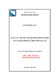 Luận văn Thạc sĩ Quản lý kinh tế: Quản lý chi trả chế độ bảo hiểm xã hội tại Bảo hiểm xã hội tỉnh Gia Lai