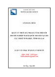 Luận văn Thạc sĩ Kinh tế: Quản lý thuế giá trị gia tăng đối với doanh nghiệp ngoài quốc doanh tại Chi cục Thuế TP. Pleiku, tỉnh Gia Lai