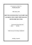 Tóm tắt luận văn Thạc sĩ Kinh tế: Một số giải pháp đào tạo nghề cho lao động nông thôn trên địa bàn thành phố Trà Vinh