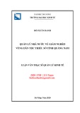 Luận văn Thạc sĩ Quản lý kinh tế: Quản lý nhà nước về giảm nghèo vùng dân tộc tiểu số tỉnh Quảng Nam