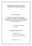 Doctoral thesis summary Business administration: The impacts of supply chain social sustainability on supply chain performance, mediating role of supply chain integration the case of Vietnam