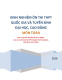 Kinh nghiệm ôn thi THPT Quốc gia và tuyển sinh Đại học, Cao đẳng môn Toán - Nguyễn Lê Đức Trọng