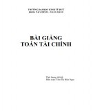 Bài giảng Toán tài chính: Phần 2 - Trần Thị Bích Ngọc