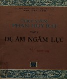 Nghiên cứu thơ văn Phan Huy Ích (Tập 1: Dụ am ngâm lục)