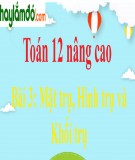 Giáo án Hình học 12: Mặt trụ, hình trụ và khối trụ