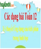 Giáo án Giải tích lớp 12: Chuyên đề 3 bài 3: Ứng dụng của tích phân