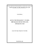 Luận văn Thạc sĩ Quản lý văn hóa: Quản lý di tích lịch sử văn hóa trên địa bàn huyện Nông Sơn, tỉnh Quảng Nam