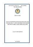 Luận án Tiến sĩ Kinh tế: Quản lý chi thường xuyên ngân sách nhà nước cho khoa học và công nghệ trong nông nghiệp ở Bộ Nông nghiệp và Phát triển nông thôn