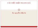 Bài giảng Tài chính quốc tế: Điều kiện ngang giá - Nguyễn Diệp Hà