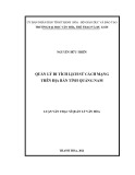 Luận văn Thạc sĩ Quản lý văn hóa: Quản lý di tích lịch sử cách mạng trên địa bàn tỉnh Quảng Nam