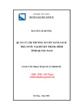 Luận văn Thạc sĩ Quản lý kinh tế: Quản lý chi thường xuyên ngân sách Nhà nước tại huyện Thăng Bình tỉnh Quảng Nam