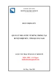 Luận văn Thạc sĩ Quản lý kinh tế: Quản lý nhà nước về rừng trồng tại huyện Hiệp Đức, tỉnh Quảng Nam