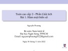 Bài giảng Toán cao cấp 2: Phần Giải tích - Nguyễn Phương