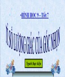 Bài giảng Hình học lớp 9 - Tiết 7: Tỉ số lượng giác của góc nhọn