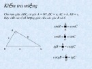 Bài giảng Hình học lớp 9 - Tiết 10: Một số hệ thức về cạnh và góc trong tam giác vuông