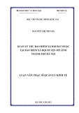 Luận văn Thạc sĩ Quản lý kinh tế: Quản lý thu bảo hiểm xã hội bắt buộc tại BHXH huyện Mê Linh, thành phố Hà Nội