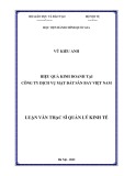 Luận văn Thạc sĩ Quản lý kinh tế: Hiệu quả kinh doanh tại Công ty dịch vụ mặt đất sân bay Việt Nam