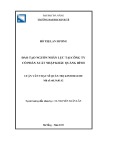 Luận văn Thạc sĩ Quản trị kinh doanh: Đào tạo nguồn nhân lực tại Công ty cổ phần xuất nhập khẩu Quảng Bình