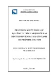 Luận văn Thạc sĩ Quản trị kinh doanh: Phát triển nguồn nhân lực tại Công ty trách nhiệm hữu hạn một thành viên May Sài Gòn Xanh chi nhánh Quảng Nam