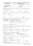 Đề thi KSCL môn Toán lớp 12 năm 2020-2021 có đáp án (Lần 2) - Sở GD&ĐT Bắc Ninh (Mã đề 101)