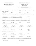 Đề thi khảo sát môn Toán lớp 12 năm 2020-2021 có đáp án ( Lần 1) - Trường THPT Đông Sơn 1, Thanh Hóa