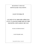 Luận văn Thạc sĩ Tài chính ngân hàng: Các nhân tố tác động đến chính sách cổ tức của doanh nghiệp trên thị trường chứng khoán Việt Nam